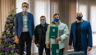 Кметът на Община Ямбол Валентин Ревански и неговият заместник Енчо Керязов